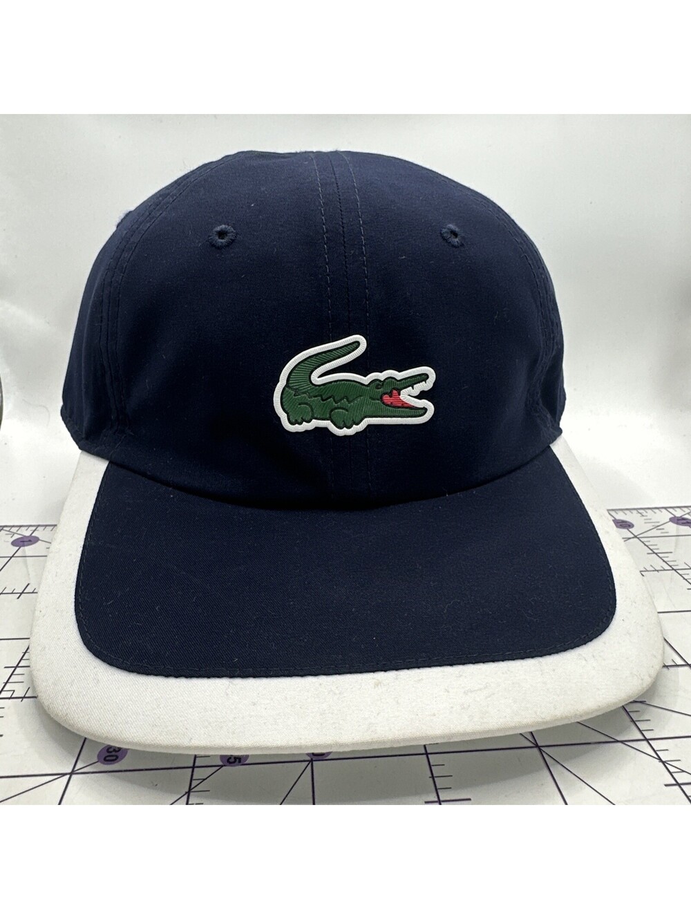 Lacoste Sports Contrast, Navy Blue Strap Back Logo ￼Baseball Hat